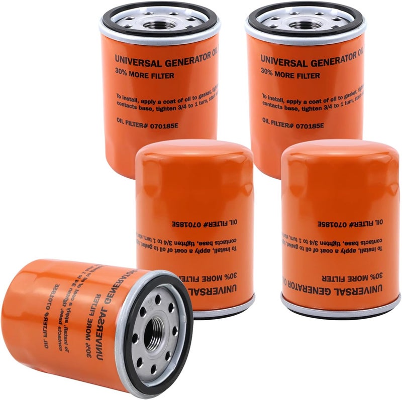 GEATaaT 070185ES Oil Filter Compatible with Generac Guardian 8-24kw Series Air-Cooled Home Standby Generators & Portable Outdoor Generators Replace# 070185E 70185 (5 Pack) - Image 1